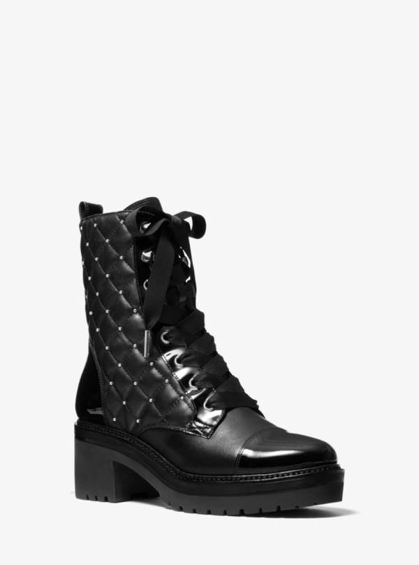 Damske Bojové topánky Michael Kors Tilda Quilted Leather Čierne - Topanky Michael Kors Lacne | BFAJO-8712